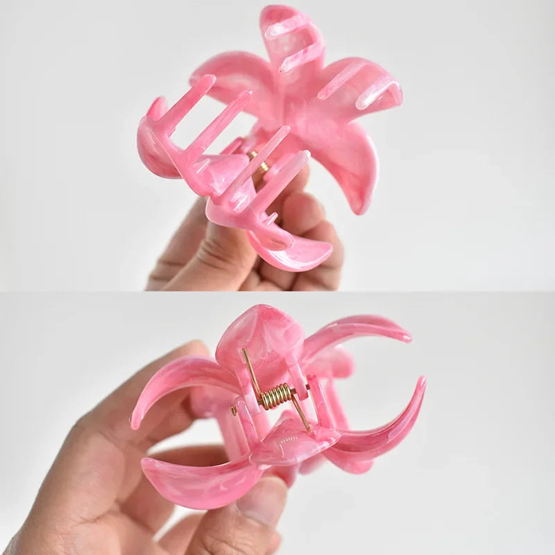Frangipani Fresh and Sweet Egg Flower Back of Head Disc Hair Shark Clip Hair Ornament Claw Hair Clips for Women