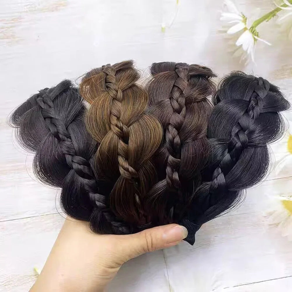 1pc Wig Twist-Headbands For Women Wide Fishbone Braids Hairbands Handmade Retro Head Hoop Styling Headwear Accessories
