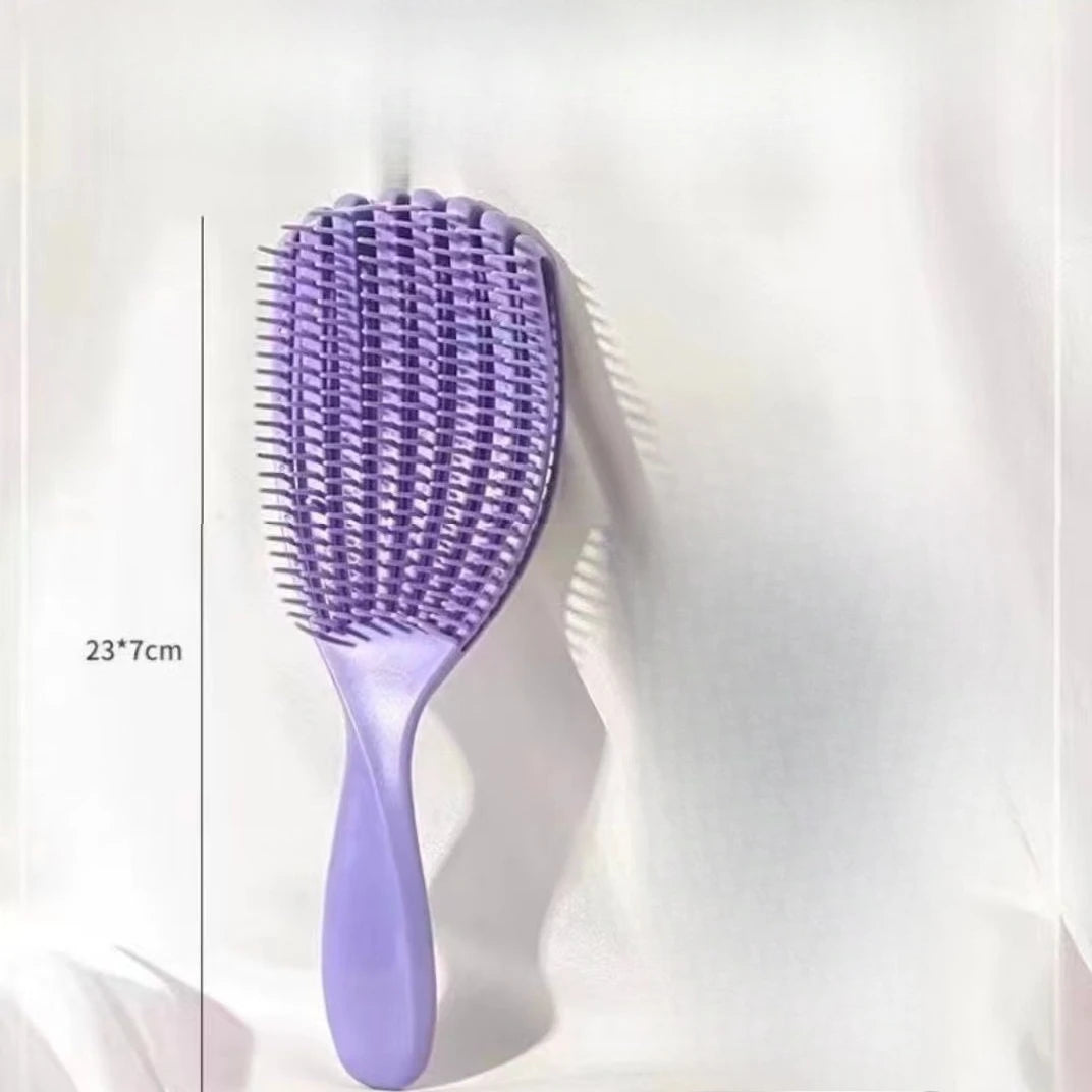 1pc Soft Silicone Detangling Comb Anti Static Hairbrush Curly Hair Shell-shaped Comb Pro Salon Tools Suitable for All Hair Types
