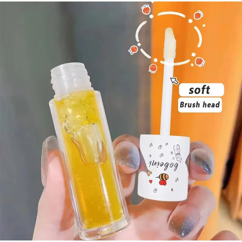 Peach Milk Lip Oil, Bee Lip Balm, Moisturizing Lip Balm, Soothing And Hydrating Lip Oil, Easily Repairs Dry, Cracked Lips