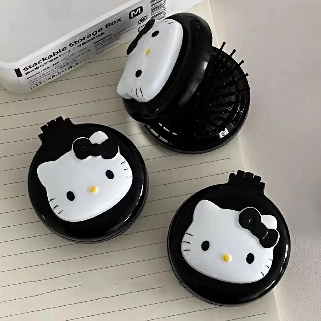 Sanrio Hello Kitty Kawaii Portable Air Cushion Comb Mirror Cartoon Anime Doll Girl Creative Cute Portable Comb Gifts for Girls