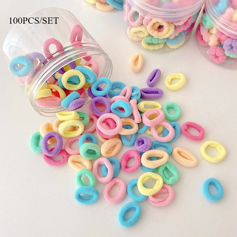 10Pcs/Set Big Bow Flower Elastic Hairbands Children Girls Sweet Hair Ties Fashion Headbands Hair Accessories Rubber Band For Kid