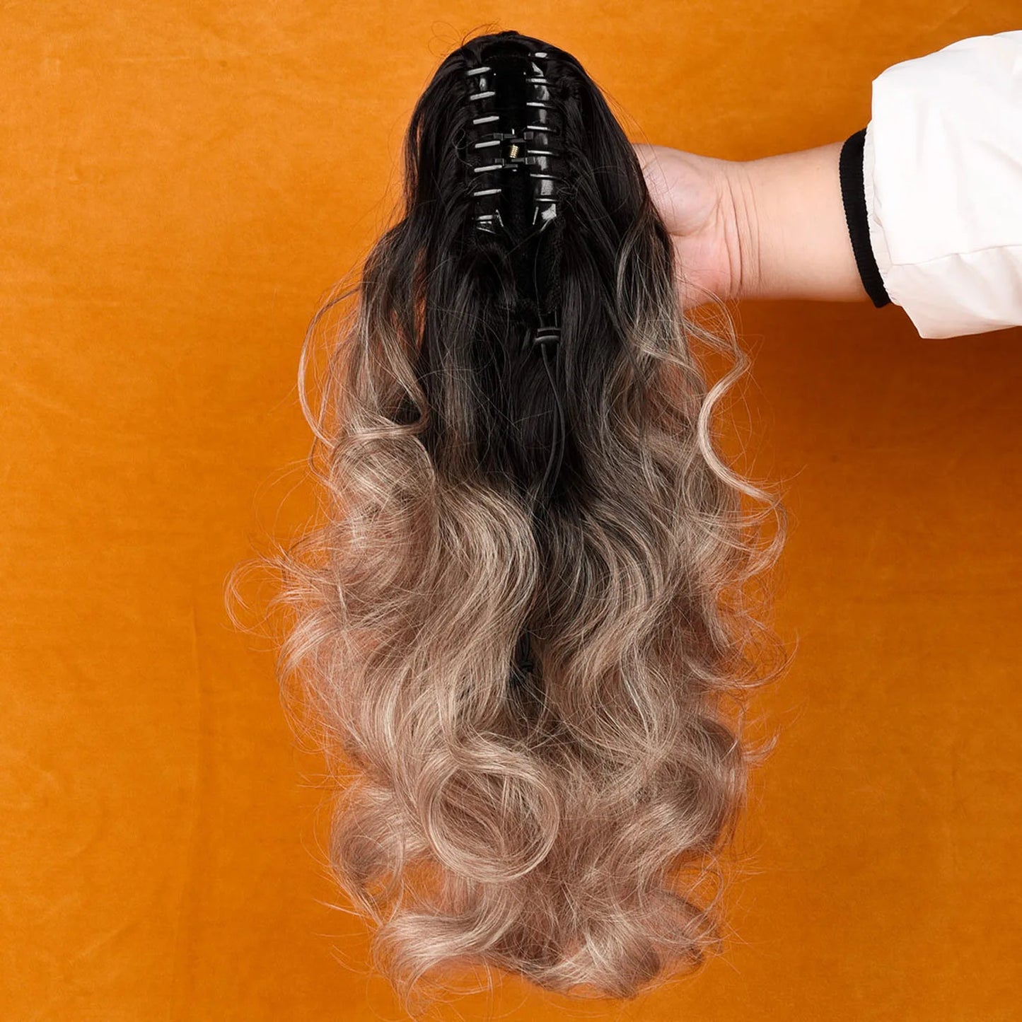 Synthetic Hair Piece Claw Clip in Ponytail Extension for women, Layered Wavy Hair Ponytail Extension, Soft Natural Looking