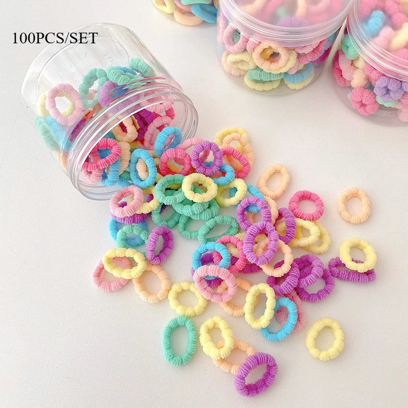 10Pcs/Set Big Bow Flower Elastic Hairbands Children Girls Sweet Hair Ties Fashion Headbands Hair Accessories Rubber Band For Kid