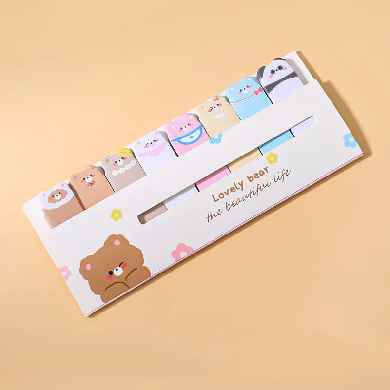 1 Piece Lytwtw's Kawaii Stationery Cartoon Animals Marker Memo Pad Bookmark Flags Index Tab Sticky Notes Label Paper Stickers