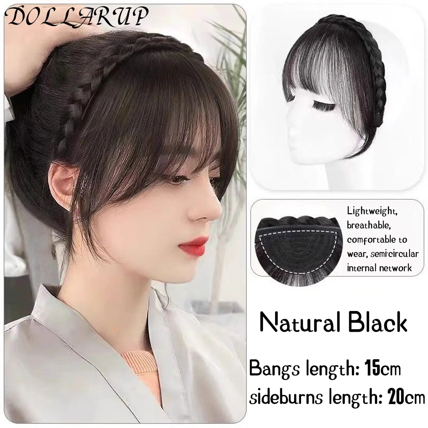 Wig Bangs Hairband Fake Hair Headband Fringe Hair Extension Women Girls Clips In Hair Extension Hair Accessories Hairpiece Clips