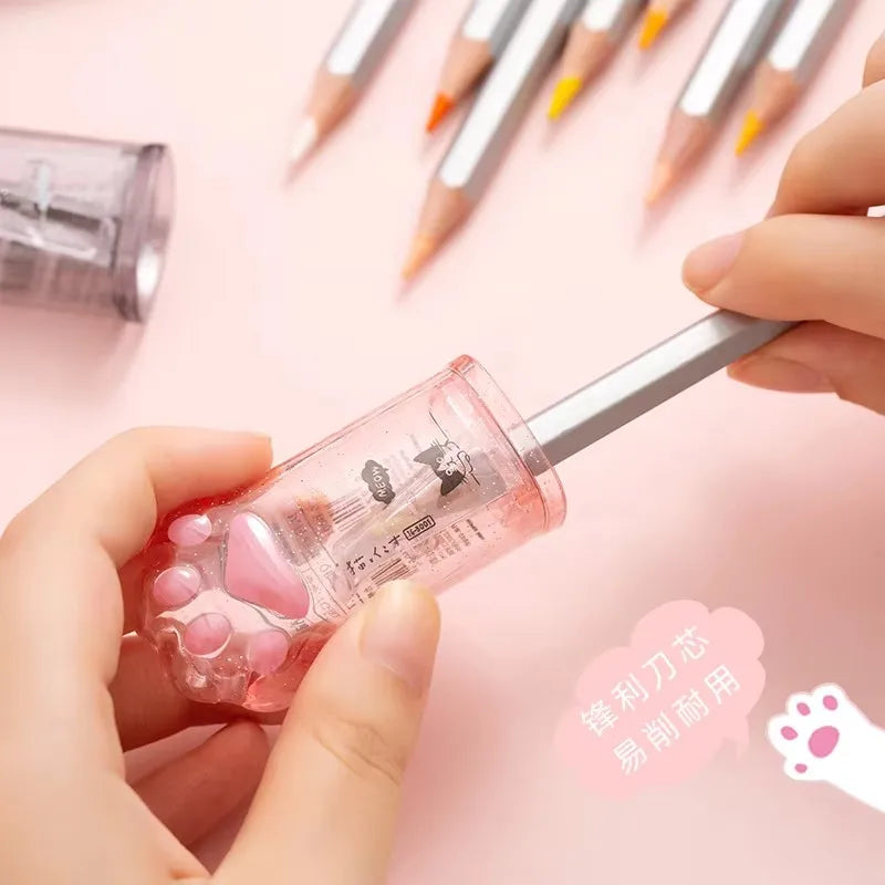 1 Pcs kawaii Cat Paw Pencil Sharpener Kawaii School Supplies Stationery Items Student Prize Kids Gift