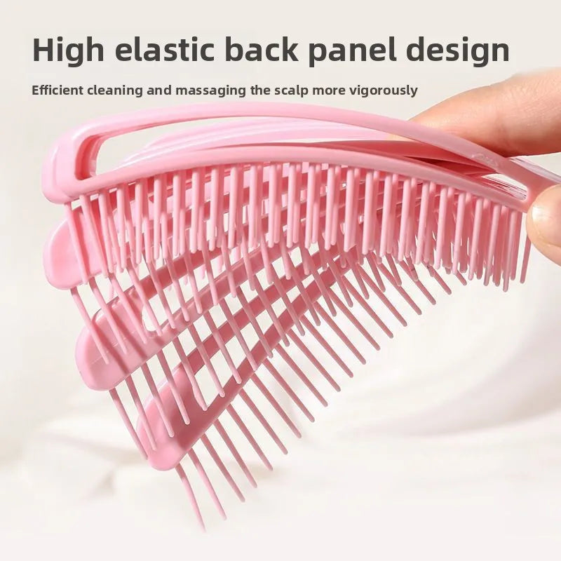 1pc Soft Silicone Detangling Comb Anti Static Hairbrush Curly Hair Shell-shaped Comb Pro Salon Tools Suitable for All Hair Types