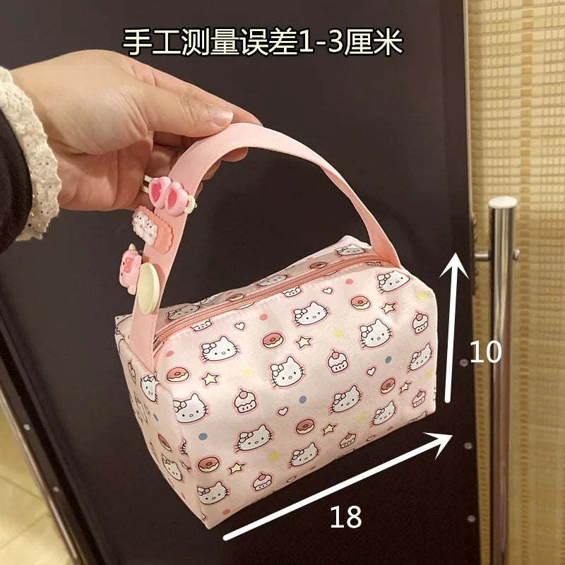 Kawaii Oxford Cloth Pencil Case Hello Kitty Pen Bag Large Capacity Cosmetic Bag Waterproof Makeup Bag Stationery School Supplies