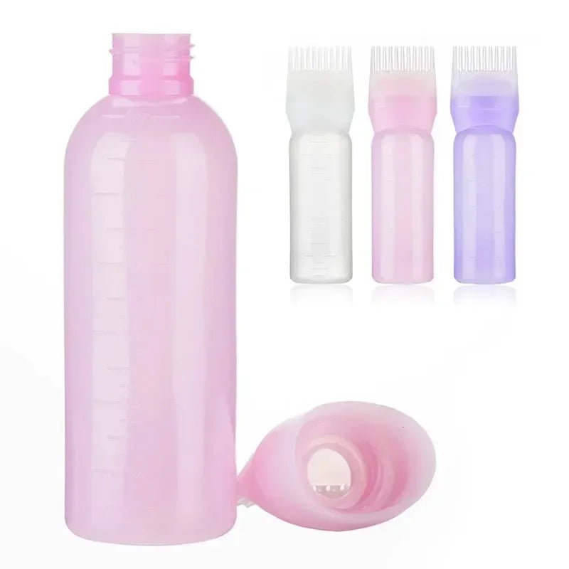 3 Colors Hair Dye Applicator Brush Bottles Dyeing Shampoo Bottle Oil Comb Hair Dye Bottle Applicator Hair Salon Styling Tool
