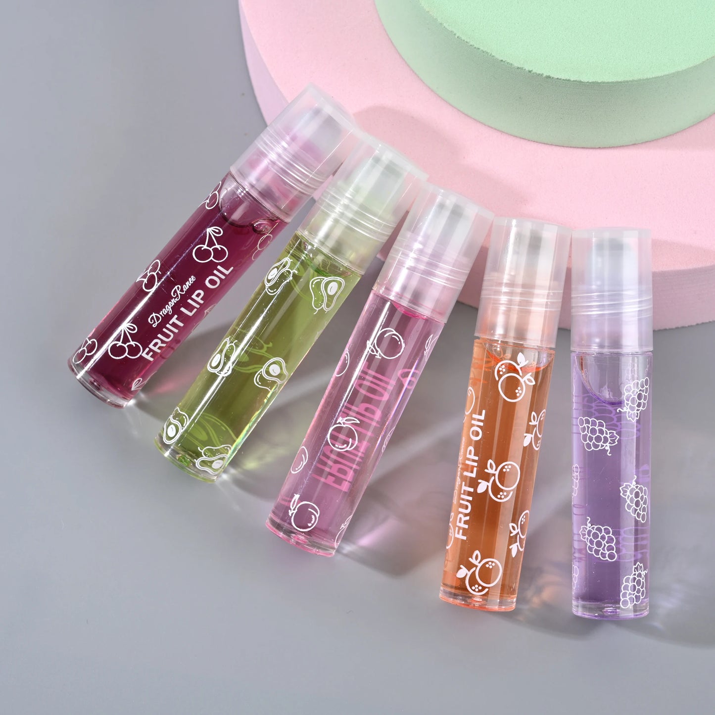 1Pcs Fresh Fruit Roll-On Lip Balm Moisturizing Clear Transparent Lip Oil Long Lasting Hydrating Lip Gloss Woman Makeup Cosmetics