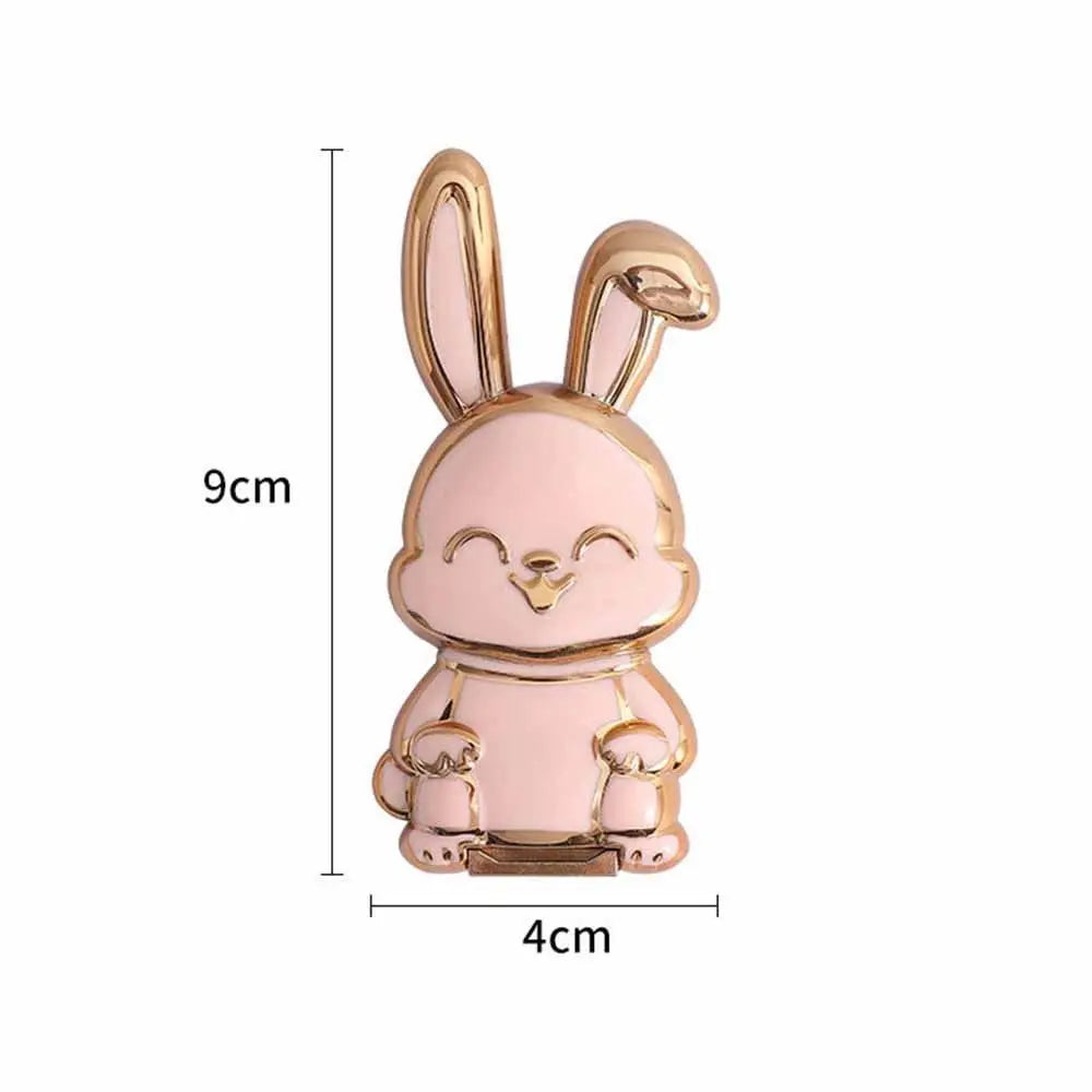 Bunny Finger Ring Holder Mobile Phone Mini Pull Rod Foldable Phone Finger Ring Holder Lazy Phone Back Sticker Pad Phone Kickstan