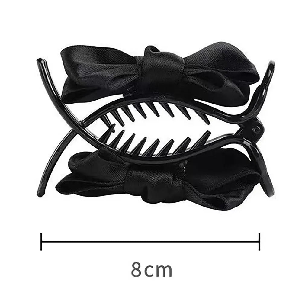 Back Head Hair Clamp Elegant Pastoral Style Bow Grab Clip Hair Accessories Hair Clip Women Girls