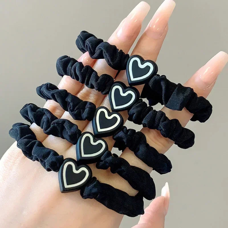 5PCS Women's Hair Ring Set Hair Accessories High Elasticity Leather Band Simple Temperament High Ponytail Durability New Style