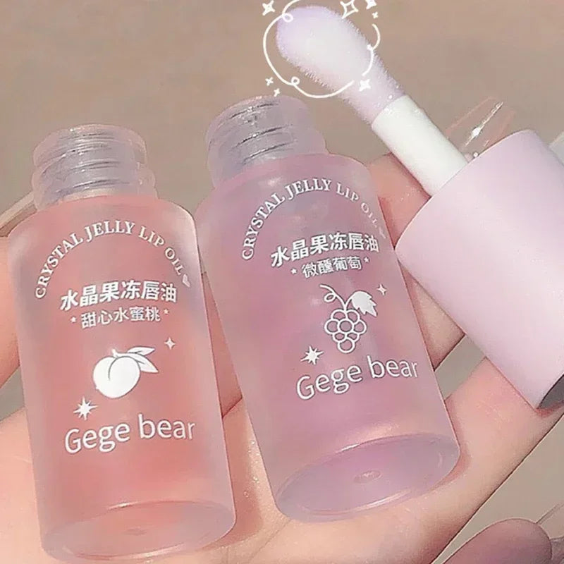 Crystal Jelly Lip Oil Hydrating Plumping Lip Coat For Lipstick Lip Gloss Tinted Clear Lip Plumper Serum Lip Care Fruit Lip Balm