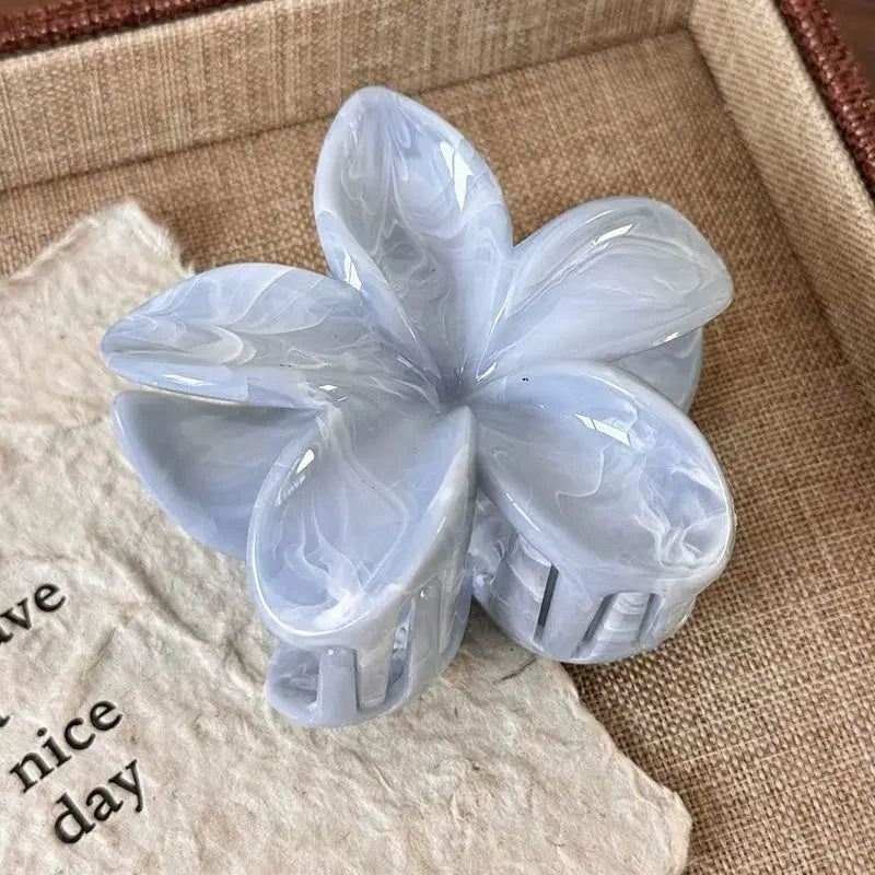 Frangipani Fresh and Sweet Egg Flower Back of Head Disc Hair Shark Clip Hair Ornament Claw Hair Clips for Women