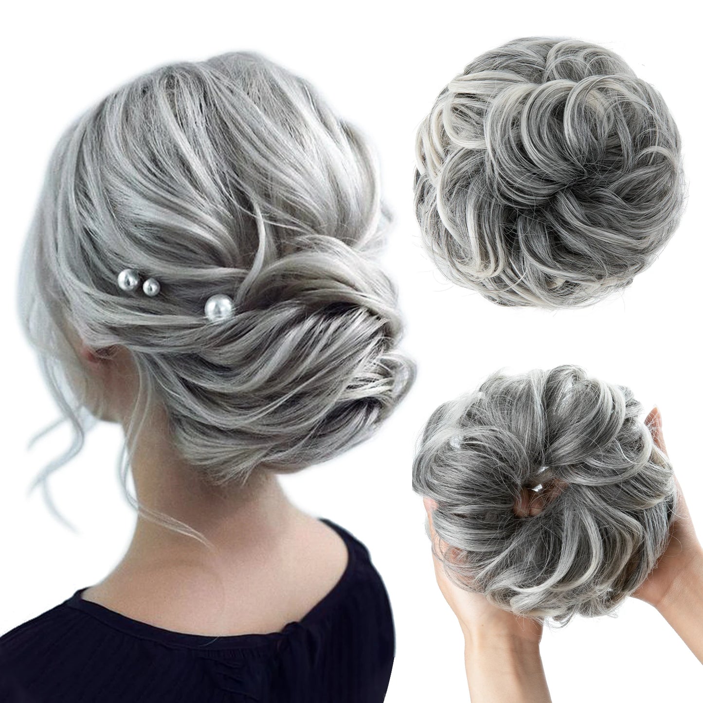 Wholesale Synthetic Hair Bun Extensions Messy Curly Elastic Hair Scrunchies Hairpieces Synthetic Chignon Donut Updo Hair Pieces