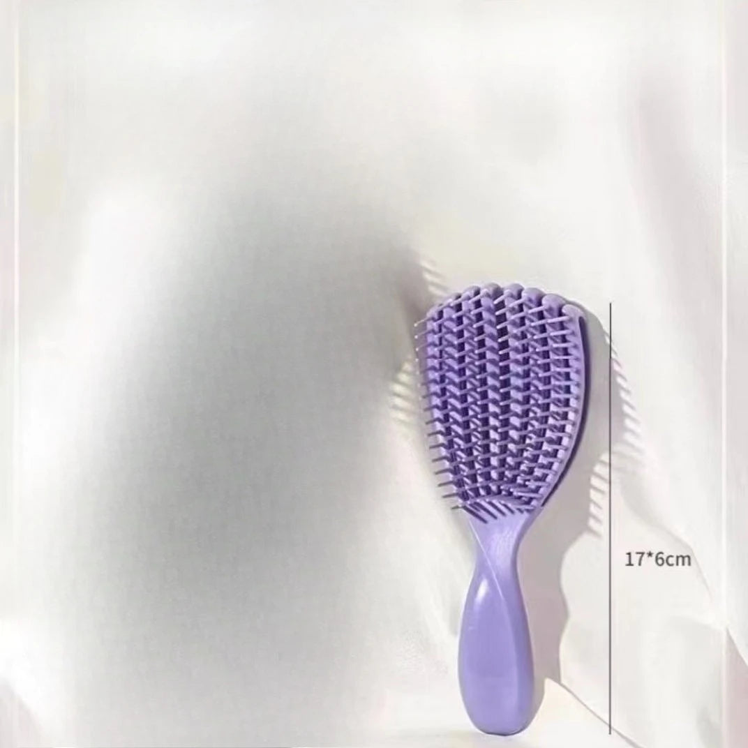 1pc Soft Silicone Detangling Comb Anti Static Hairbrush Curly Hair Shell-shaped Comb Pro Salon Tools Suitable for All Hair Types