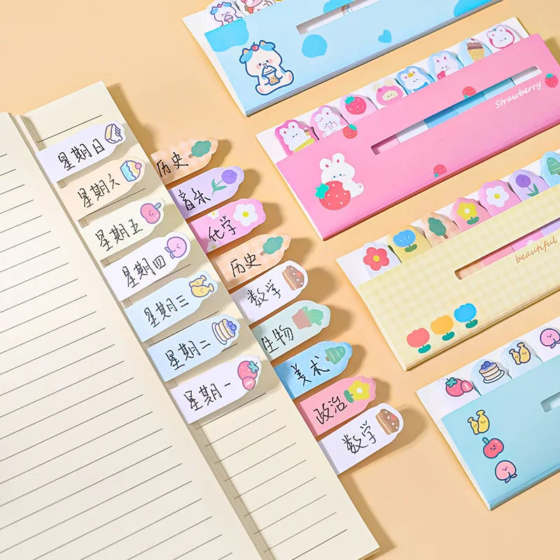 1 Piece Lytwtw's Kawaii Stationery Cartoon Animals Marker Memo Pad Bookmark Flags Index Tab Sticky Notes Label Paper Stickers