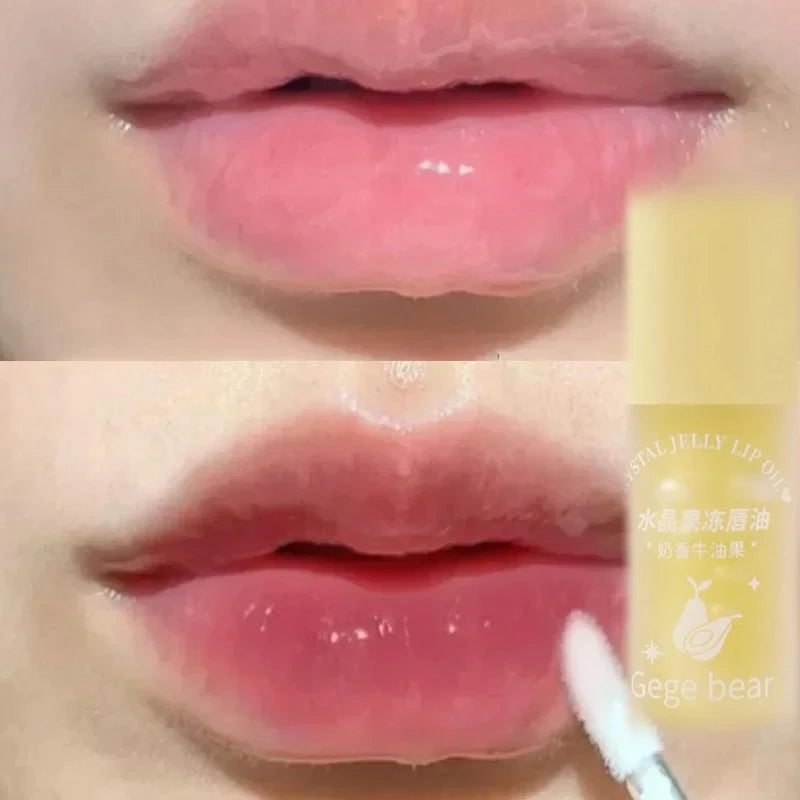 Crystal Jelly Lip Oil Hydrating Plumping Lip Coat For Lipstick Lip Gloss Tinted Clear Lip Plumper Serum Lip Care Fruit Lip Balm