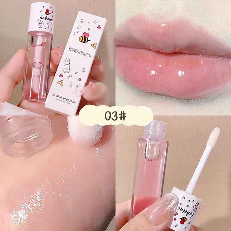 Peach Milk Lip Oil, Bee Lip Balm, Moisturizing Lip Balm, Soothing And Hydrating Lip Oil, Easily Repairs Dry, Cracked Lips