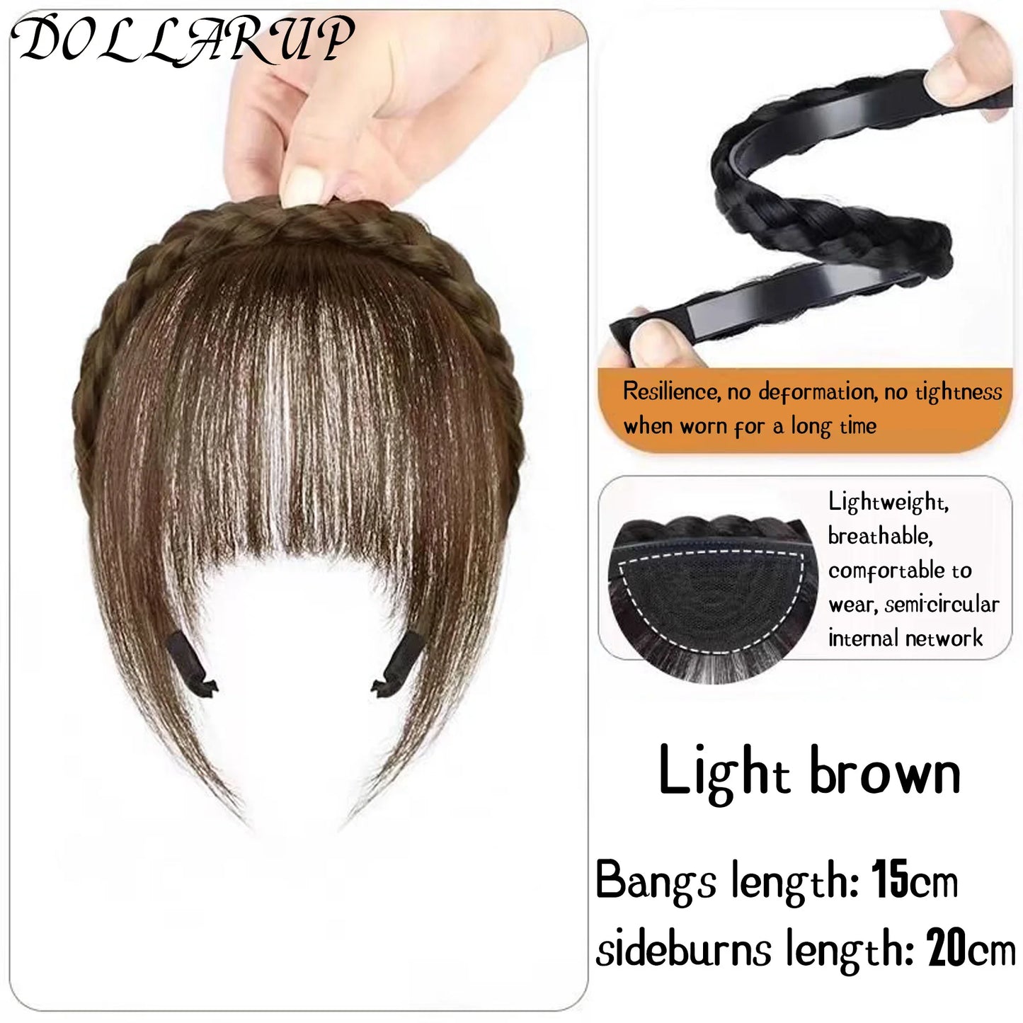 Wig Bangs Hairband Fake Hair Headband Fringe Hair Extension Women Girls Clips In Hair Extension Hair Accessories Hairpiece Clips