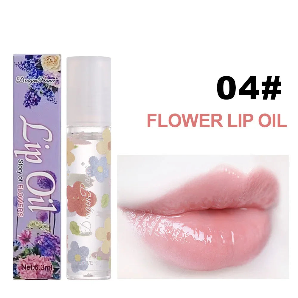1Pcs Fresh Fruit Roll-On Lip Balm Moisturizing Clear Transparent Lip Oil Long Lasting Hydrating Lip Gloss Woman Makeup Cosmetics
