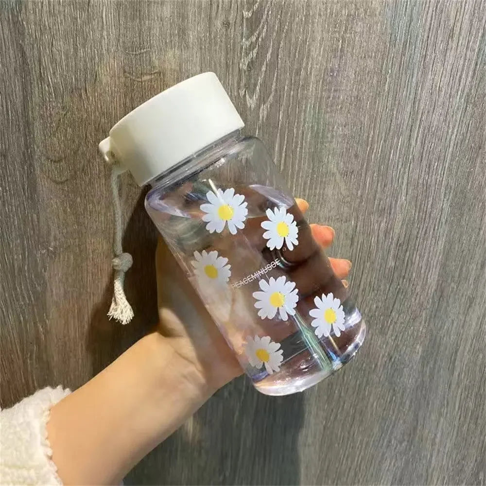 500ml Plastic Transparent Water Bottle BPA Free Portable Outdoor Sports Cup Mug Student with Rope