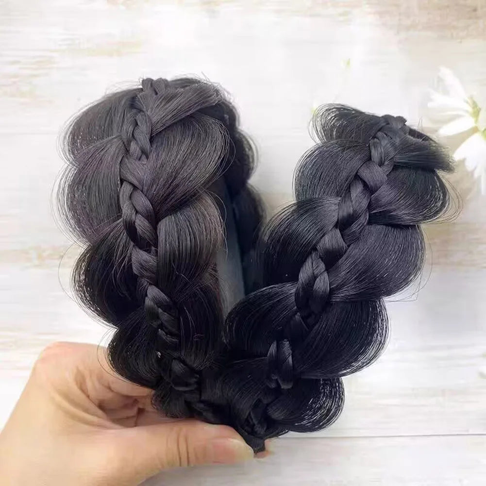 1pc Wig Twist-Headbands For Women Wide Fishbone Braids Hairbands Handmade Retro Head Hoop Styling Headwear Accessories