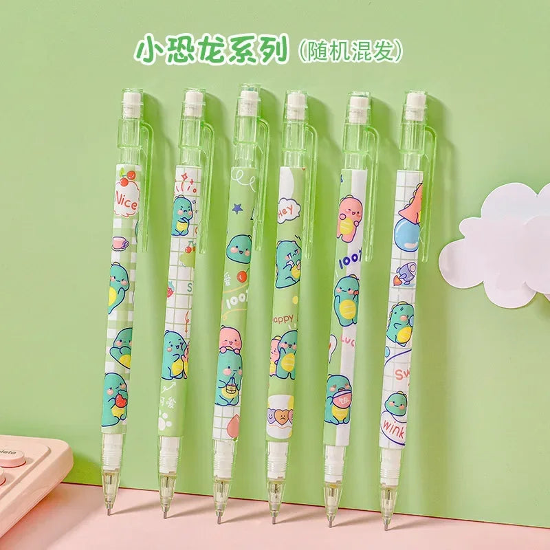 HEYEJET 1 Pieces 0.5mm Honey Peach Cute Press Automatic Mechanical Pencil School Office Supplies Student Stationery Gift Refill