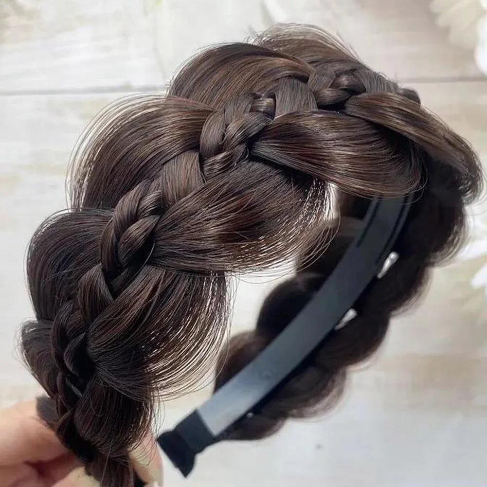 1pc Wig Twist-Headbands For Women Wide Fishbone Braids Hairbands Handmade Retro Head Hoop Styling Headwear Accessories