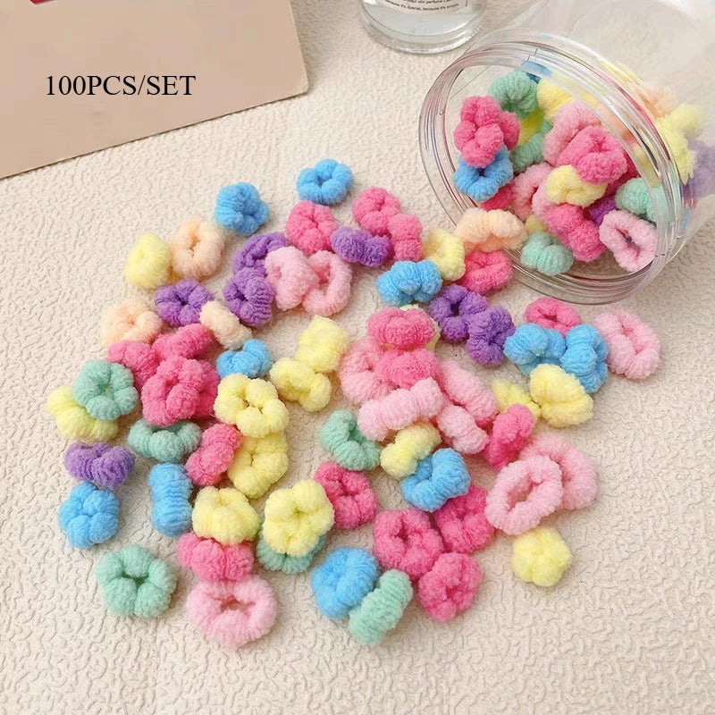 10Pcs/Set Big Bow Flower Elastic Hairbands Children Girls Sweet Hair Ties Fashion Headbands Hair Accessories Rubber Band For Kid
