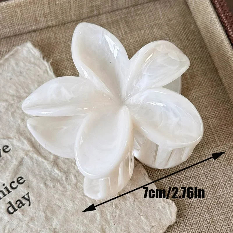 Frangipani Fresh and Sweet Egg Flower Back of Head Disc Hair Shark Clip Hair Ornament Claw Hair Clips for Women