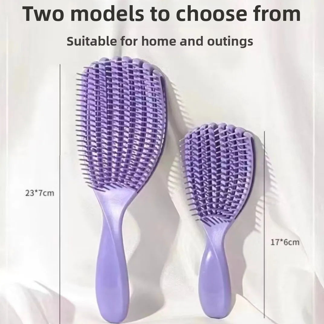 1pc Soft Silicone Detangling Comb Anti Static Hairbrush Curly Hair Shell-shaped Comb Pro Salon Tools Suitable for All Hair Types