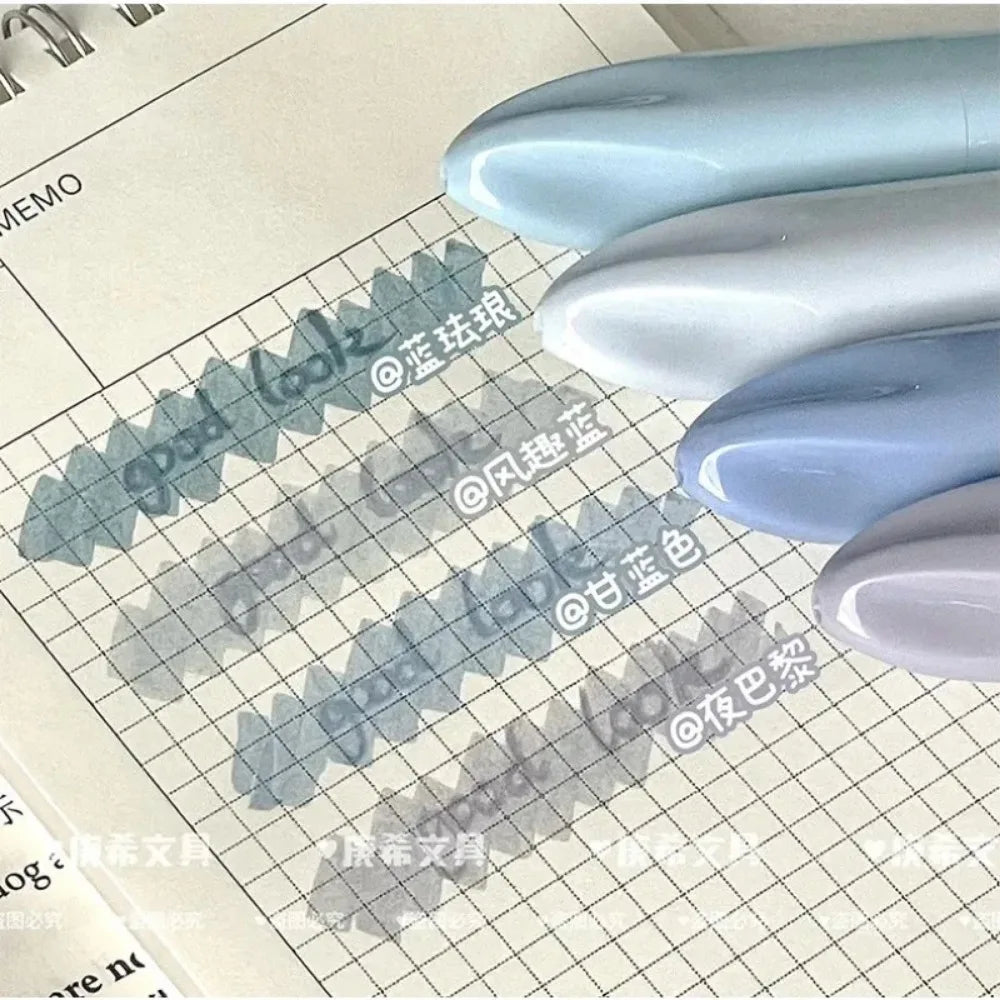 Pastel Highlighter Set Marker Pens Lipstick Design Soft Brush Tip for Drawing Painting Office Liner School Supplies Kawaii