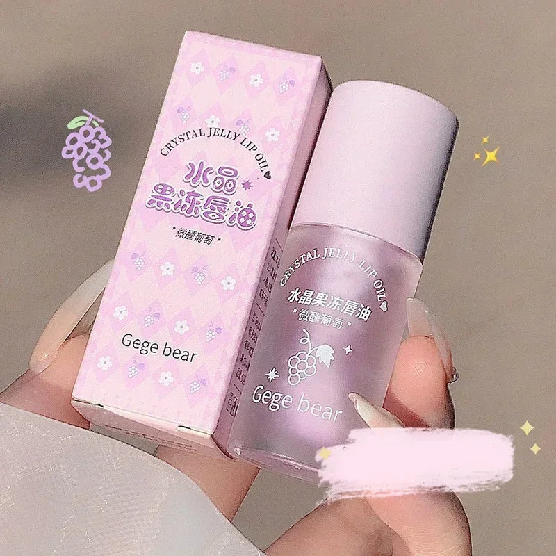 Crystal Jelly Lip Oil Hydrating Plumping Lip Coat For Lipstick Lip Gloss Tinted Clear Lip Plumper Serum Lip Care Fruit Lip Balm