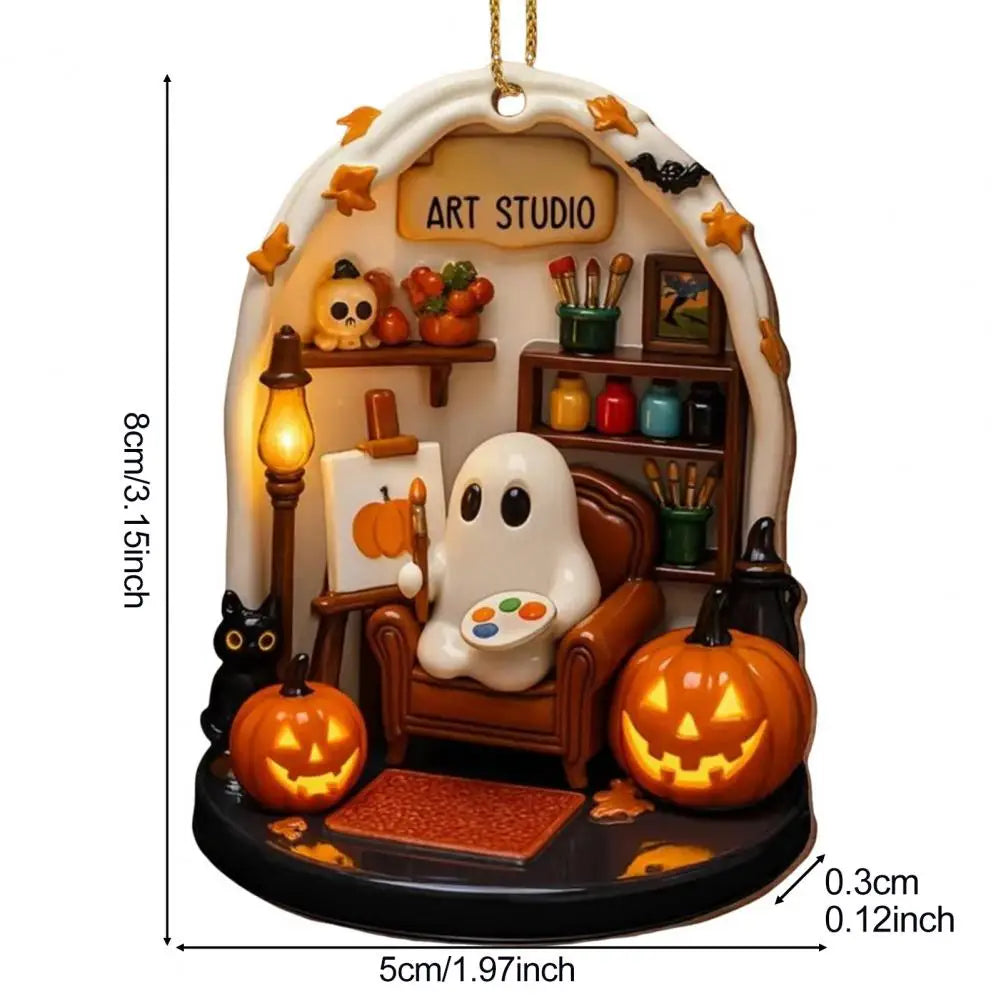Cute Halloween Decorations Spooky Halloween Ghost Ornaments for Indoor Home Decor Acrylic Ghost-themed Hanging for Reading
