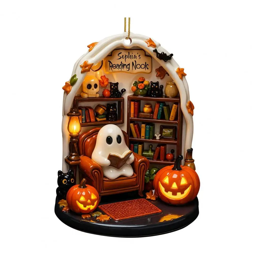 Cute Halloween Decorations Spooky Halloween Ghost Ornaments for Indoor Home Decor Acrylic Ghost-themed Hanging for Reading