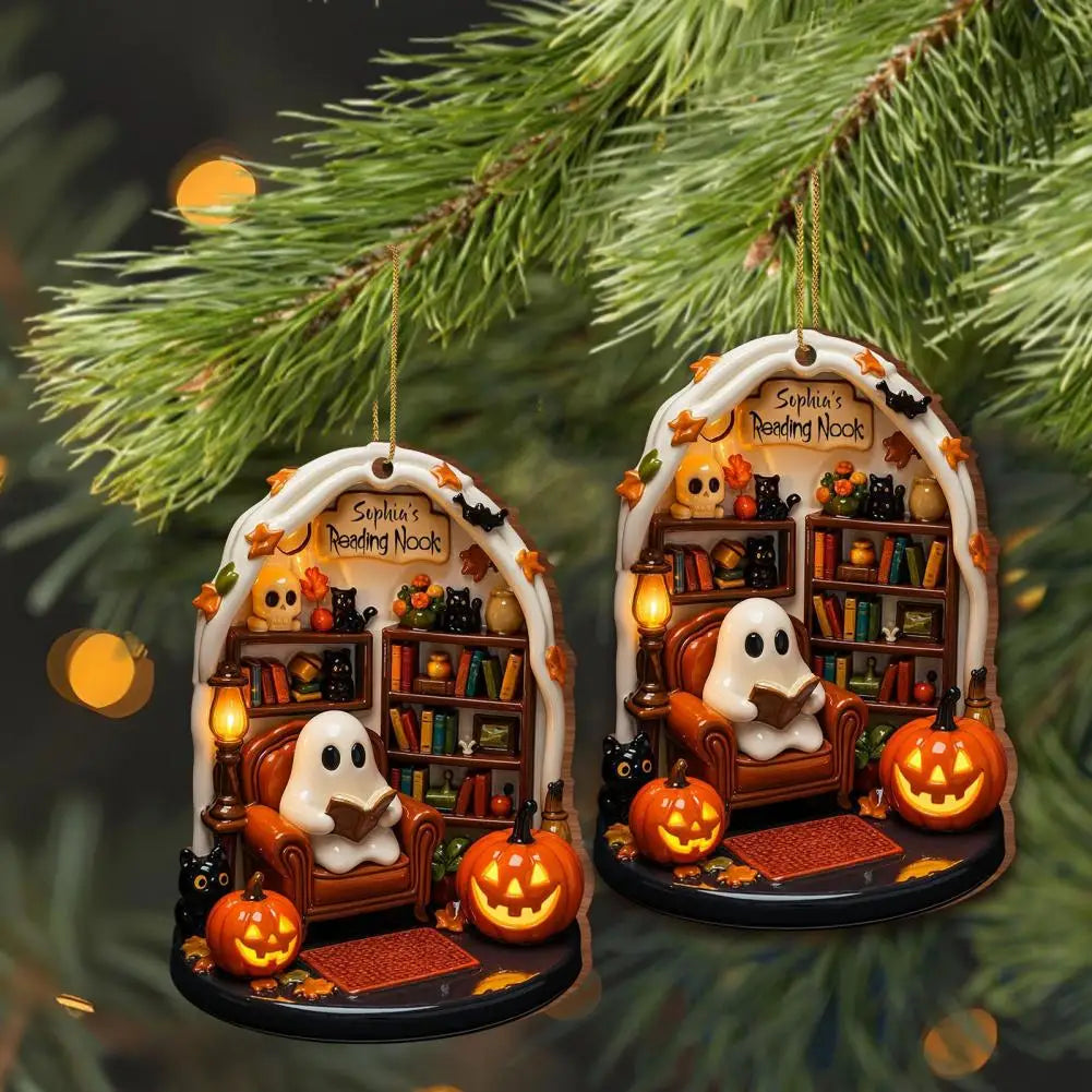 Cute Halloween Decorations Spooky Halloween Ghost Ornaments for Indoor Home Decor Acrylic Ghost-themed Hanging for Reading