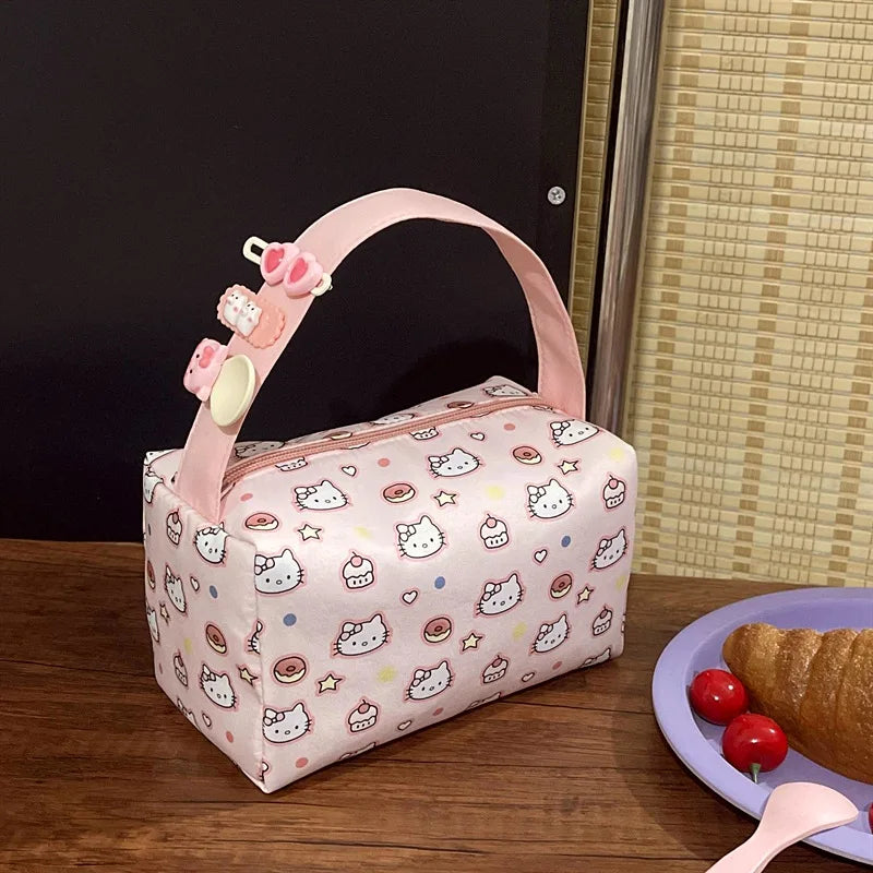 Kawaii Oxford Cloth Pencil Case Hello Kitty Pen Bag Large Capacity Cosmetic Bag Waterproof Makeup Bag Stationery School Supplies