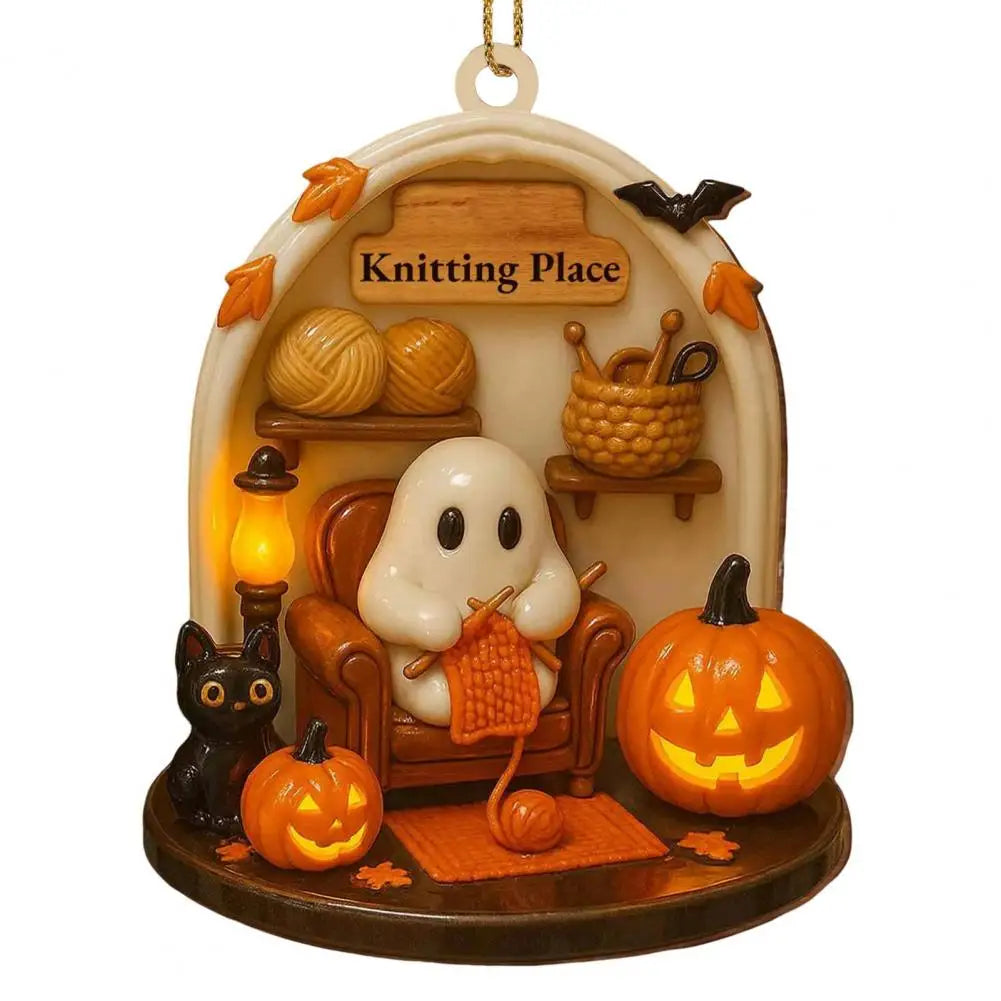 Cute Halloween Decorations Spooky Halloween Ghost Ornaments for Indoor Home Decor Acrylic Ghost-themed Hanging for Reading