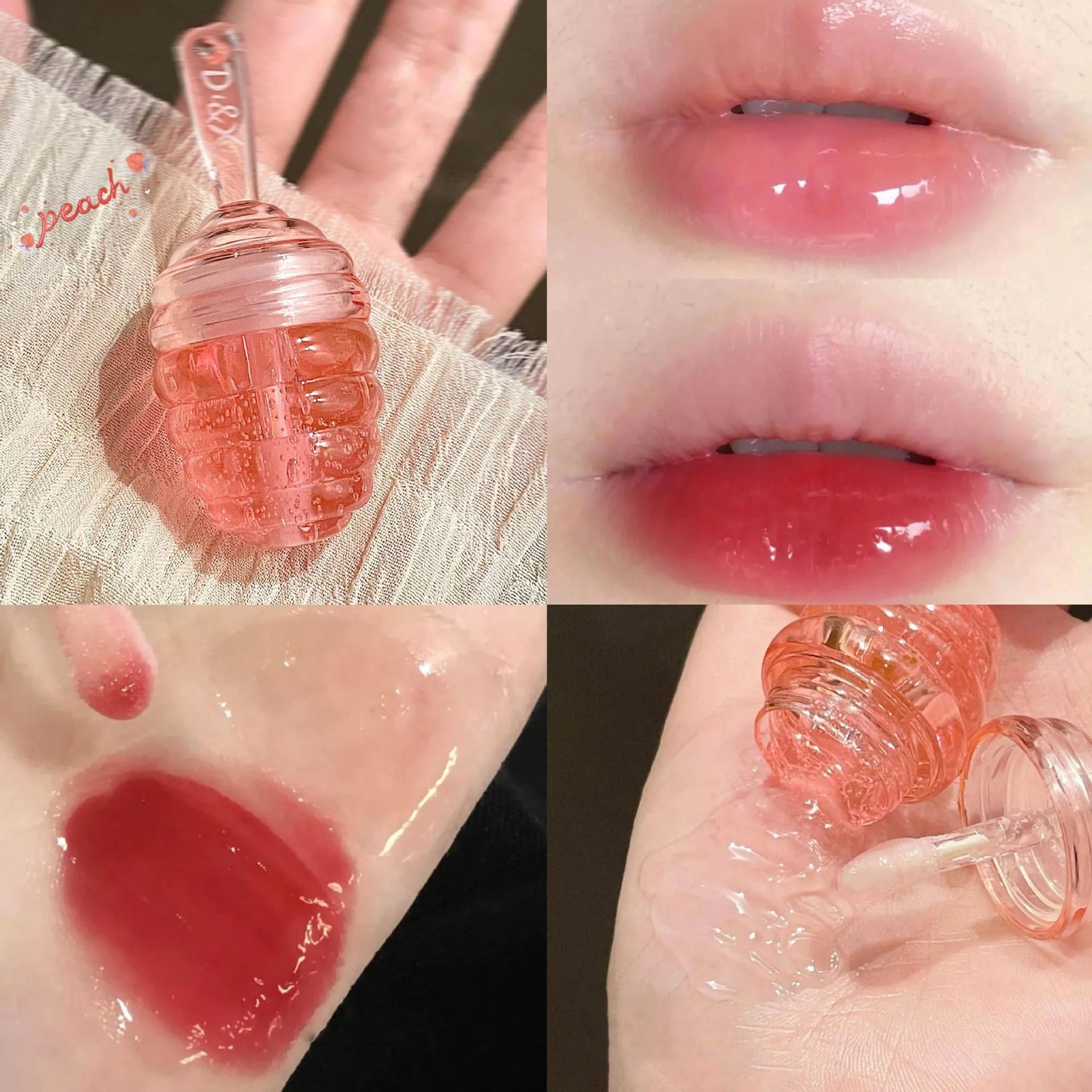 1/2pcs Honey Pot Lip Oil Long Lasting Moisturizing Clear Lip Oil Liquid Lipstick Lip Gloss Makeup Cosmetics