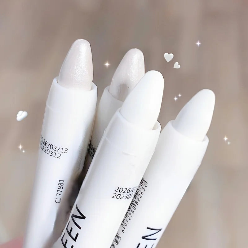 1PC Glitter Highlighter Pen Pearlescent Matte White Silvery Brighten Eyeshadow Stick Shiny Eye Face Makeup