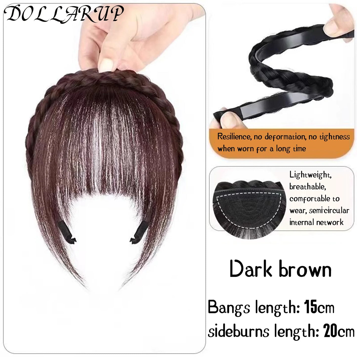 Wig Bangs Hairband Fake Hair Headband Fringe Hair Extension Women Girls Clips In Hair Extension Hair Accessories Hairpiece Clips