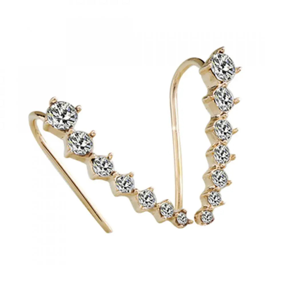Fashion Stud Earring Women Line Rhinestone Zircon Earrings Ear Hook Clip Stud Jewelry