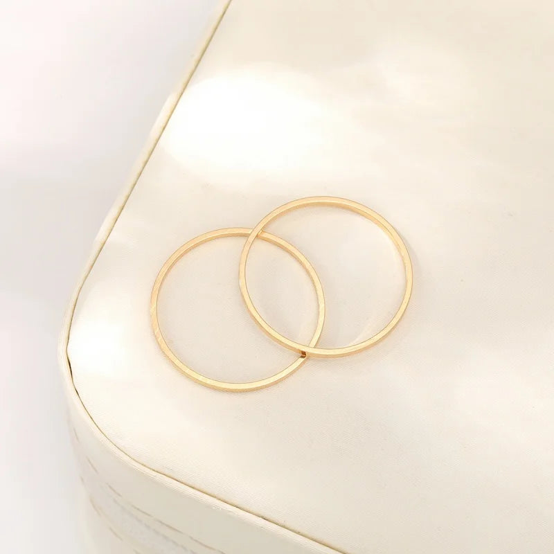 2Pcs Classic Simple Dainty Smooth Woman Thin Ring Top Quality Jewelry For Women Girls Fashion Wedding Party Jewelry Gift