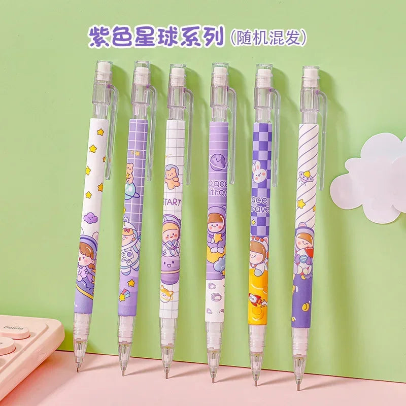 HEYEJET 1 Pieces 0.5mm Honey Peach Cute Press Automatic Mechanical Pencil School Office Supplies Student Stationery Gift Refill