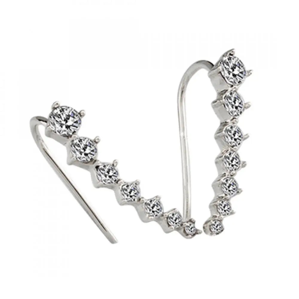 Fashion Stud Earring Women Line Rhinestone Zircon Earrings Ear Hook Clip Stud Jewelry