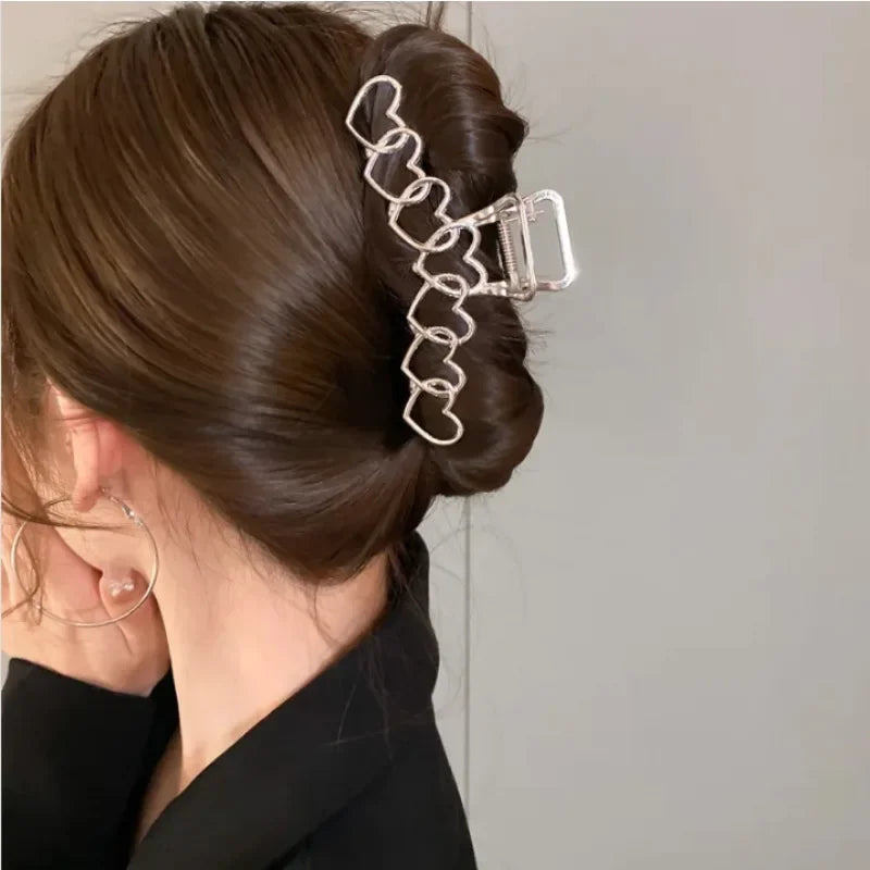 Fashion Hollow Star Pentagram Love Heart Hair Claws Sweet Cool Charm Trend Hair Clip for Women Aesthetics Y2K Hair Accessories