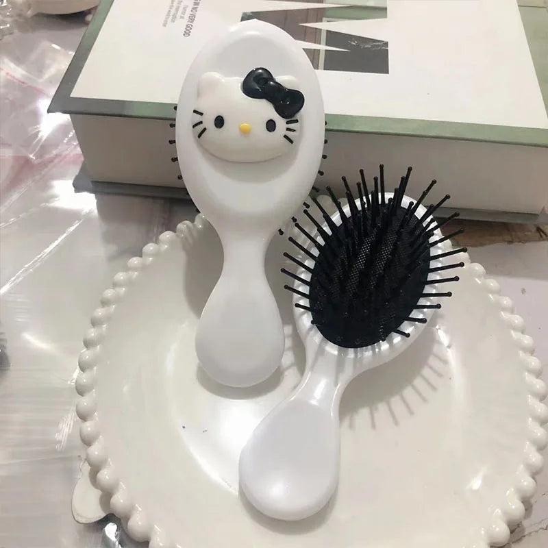 Sanrio Hello Kitty Kawaii Portable Air Cushion Comb Mirror Cartoon Anime Doll Girl Creative Cute Portable Comb Gifts for Girls